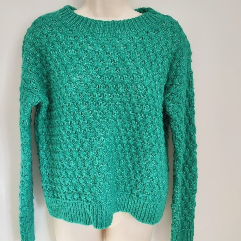 LOFT Chunky Green Bobble Stitch Sweater Small